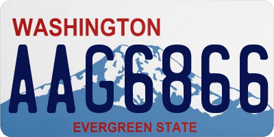 WA license plate AAG6866