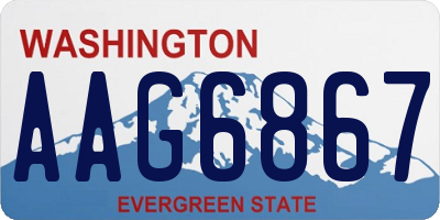 WA license plate AAG6867