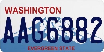 WA license plate AAG6882