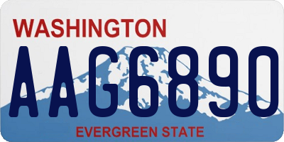 WA license plate AAG6890