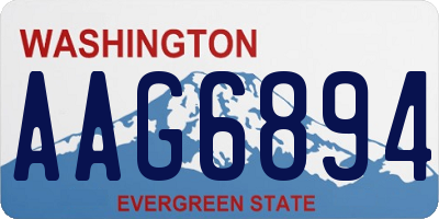 WA license plate AAG6894