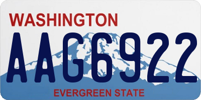 WA license plate AAG6922