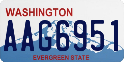 WA license plate AAG6951