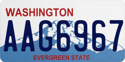 WA license plate AAG6967