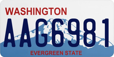 WA license plate AAG6981