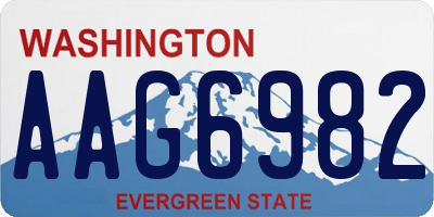 WA license plate AAG6982