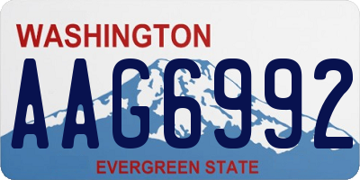 WA license plate AAG6992
