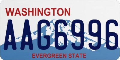 WA license plate AAG6996