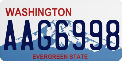 WA license plate AAG6998