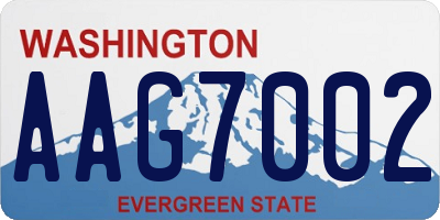 WA license plate AAG7002