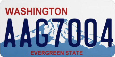 WA license plate AAG7004