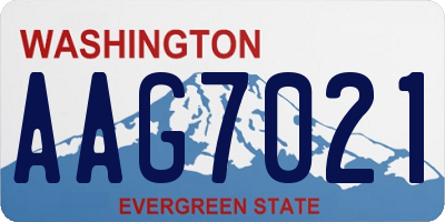 WA license plate AAG7021
