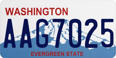 WA license plate AAG7025