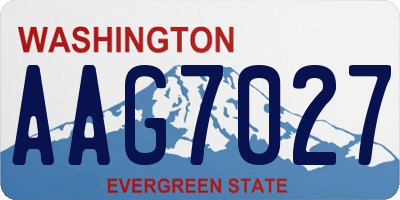 WA license plate AAG7027