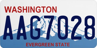 WA license plate AAG7028