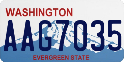 WA license plate AAG7035