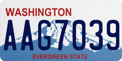 WA license plate AAG7039