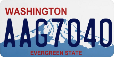 WA license plate AAG7040