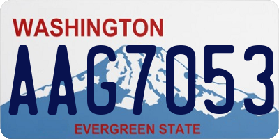 WA license plate AAG7053