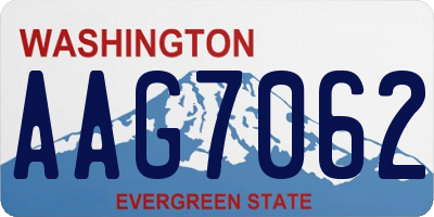 WA license plate AAG7062