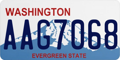 WA license plate AAG7068
