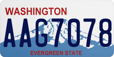 WA license plate AAG7078