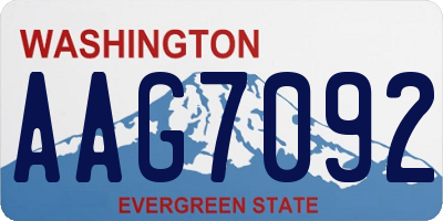 WA license plate AAG7092