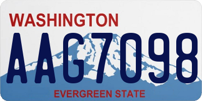 WA license plate AAG7098