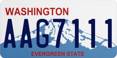 WA license plate AAG7111