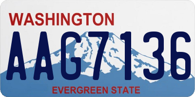 WA license plate AAG7136