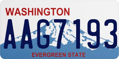 WA license plate AAG7193