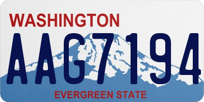 WA license plate AAG7194