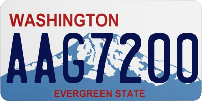 WA license plate AAG7200