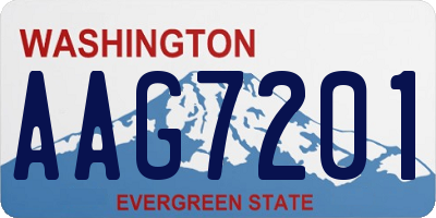 WA license plate AAG7201