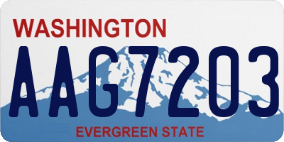 WA license plate AAG7203