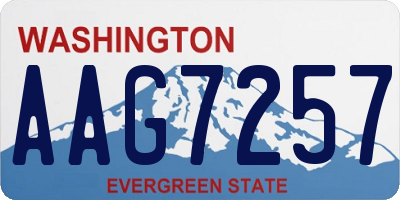 WA license plate AAG7257