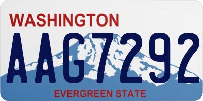 WA license plate AAG7292