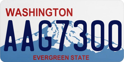 WA license plate AAG7300