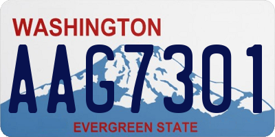 WA license plate AAG7301