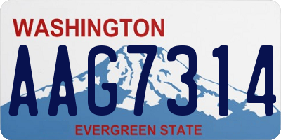 WA license plate AAG7314