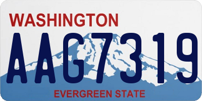 WA license plate AAG7319