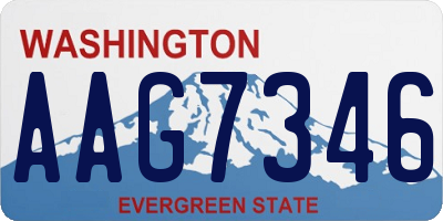 WA license plate AAG7346