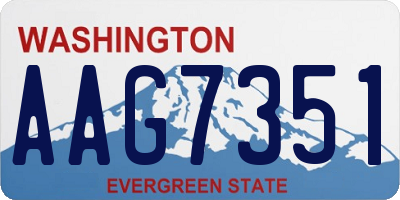 WA license plate AAG7351