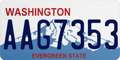 WA license plate AAG7353
