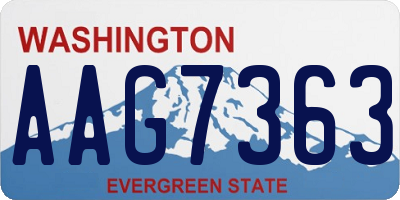 WA license plate AAG7363