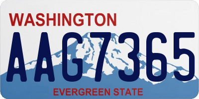 WA license plate AAG7365