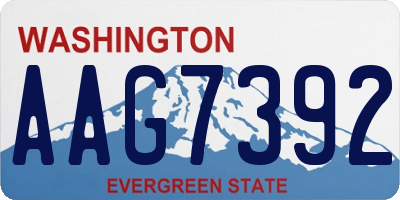 WA license plate AAG7392