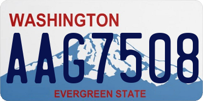 WA license plate AAG7508