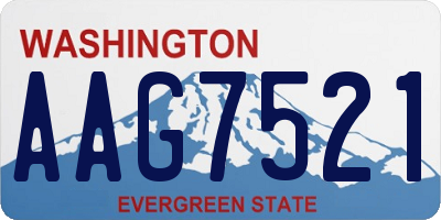 WA license plate AAG7521