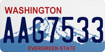 WA license plate AAG7533